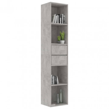 Bibliotecă, gri beton, 36 x 30 x 171 cm, PAL - Img 3
