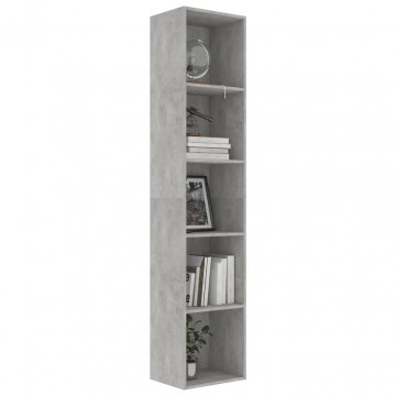 Bibliotecă, gri beton, 40x30x189 cm, PAL - Img 3