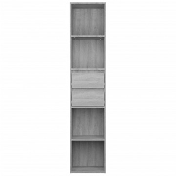 Bibliotecă, gri sonoma, 36x30x171 cm, lemn prelucrat - Img 3