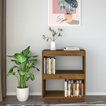 Bibliotecă, maro miere, 60x35x71 cm, lemn masiv de pin - Img 3