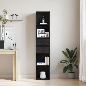 Bibliotecă modulară, stejar negru, 36x30x171 cm, lemn prelucrat - Img 4