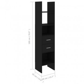 Bibliotecă, negru, 40x35x180 cm, PAL - Img 6