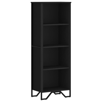 Bibliotecă, negru, 50x31x137,5 cm, lemn prelucrat - Img 2