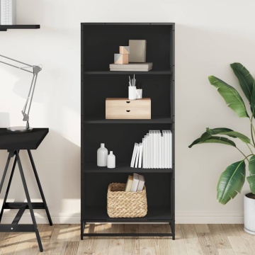 Bibliotecă, negru, 60x35x139 cm, lemn prelucrat - Img 3
