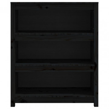Bibliotecă, negru, 80x35x97 cm, lemn masiv de pin - Img 8