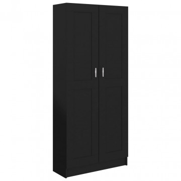 Bibliotecă, negru, 82,5 x 30,5 x 185,5 cm, PAL - Img 2