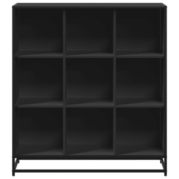 Bibliotecă, negru, 97,5x33x107,5 cm, lemn prelucrat și metal - Img 4