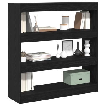 Bibliotecă/paravan de cameră, stejar negru, 100x30x103 cm, lemn - Img 3