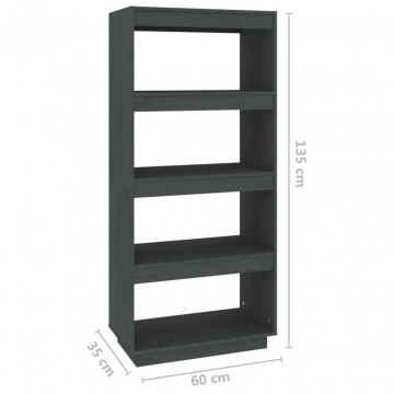 Bibliotecă/Separator cameră, 60x35x135 cm, lemn masiv de pin - Img 7