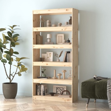 Bibliotecă/Separator cameră, 80x30x167,4 cm lemn masiv pin - Img 3