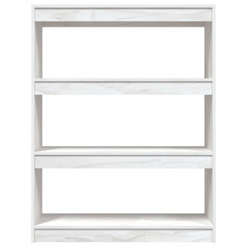 Bibliotecă/Separator cameră, alb, 100x30x103 cm, lemn masiv pin - Img 8