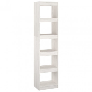 Bibliotecă/Separator cameră, alb, 40x30x167,5 cm lemn masiv pin - Img 2
