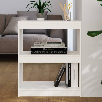 Bibliotecă/Separator cameră,alb,60x30x71,5 cm,lemn masiv de pin - Img 1