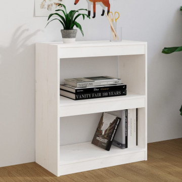 Bibliotecă/Separator cameră,alb,60x30x71,5 cm,lemn masiv de pin - Img 3