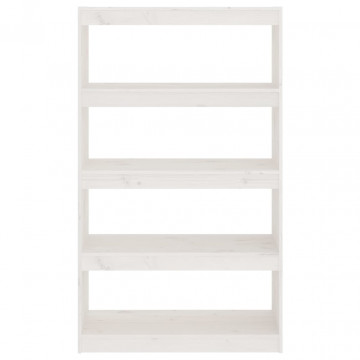 Bibliotecă/Separator cameră alb, 80x30x135,5 cm, lemn masiv pin - Img 8