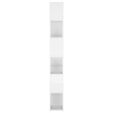 Bibliotecă/Separator cameră, alb extralucios, 100x24x188 cm - Img 5