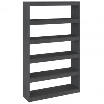 Bibliotecă/Separator cameră, gri 100x30x167,5 cm lemn masiv pin - Img 2