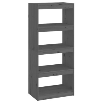 Bibliotecă/Separator cameră gri, 60x30x135,5 cm, lemn masiv pin - Img 2