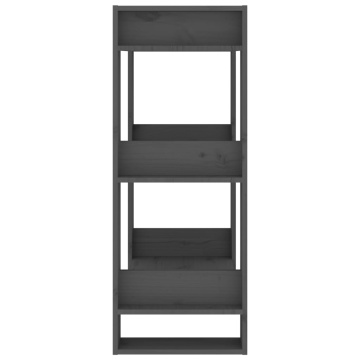 Bibliotecă/Separator cameră, gri, 60x35x91 cm, lemn masiv pin - Img 4