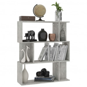 Bibliotecă/Separator cameră, gri beton, 80 x 24 x 96 cm, PAL - Img 8