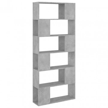 Bibliotecă/Separator cameră, gri beton, 80x24x186 cm, PAL - Img 2