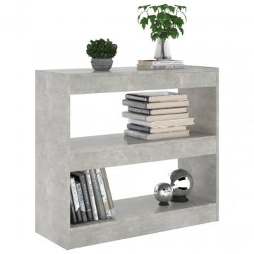 Bibliotecă/Separator cameră, gri beton, 80x30x72 cm - Img 8