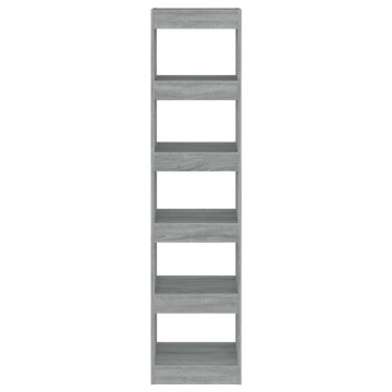 Bibliotecă/Separator cameră, gri sonoma, 40x30x166 cm - Img 8