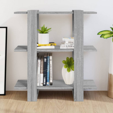 Bibliotecă/Separator cameră, gri sonoma, 80x30x87 cm - Img 3