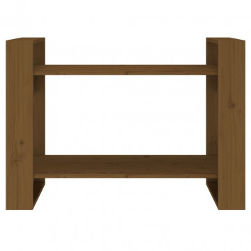 Bibliotecă/Separator cameră maro miere 80x35x56,5 cm lemn masiv - Img 8