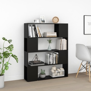 Bibliotecă/Separator cameră, negru, 100x24x124 cm - Img 3