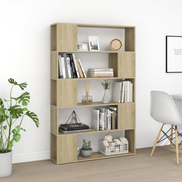 Bibliotecă/Separator cameră, stejar sonoma, 100x24x155 cm PAL - Img 8