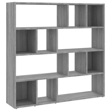 Bibliotecă/Separator de cameră, gri sonoma, 105x24x102 cm - Img 2