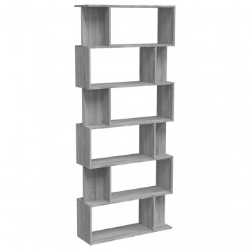 Bibliotecă/Separator, gri sonoma, 80x24x192 cm, lemn prelucrat - Img 2