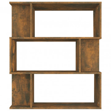 Bibliotecă/Separator stejar fumuriu 80x24x96cm lemn prelucrat - Img 3