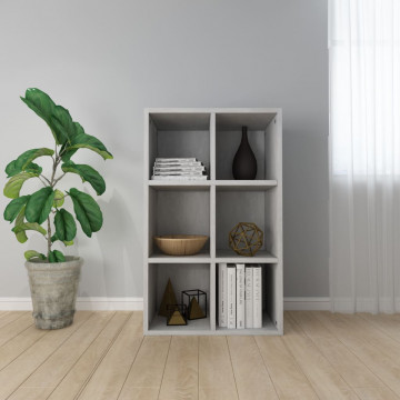Bibliotecă/Servantă, gri beton, 66x30x97,8 cm, PAL - Img 1