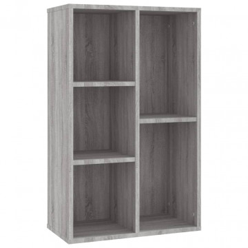 Bibliotecă/Servantă, gri sonoma, 50x25x80 cm, lemn prelucrat - Img 2