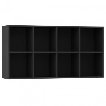 Bibliotecă/Servantă, negru, 66x30x130 cm, PAL - Img 7
