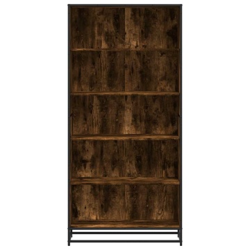 Bibliotecă, stejar afumat, 80,5x35x170,5 cm, lemn prelucrat - Img 4