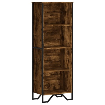 Bibliotecă, stejar fumuriu, 50x31x137,5 cm, lemn prelucrat - Img 2