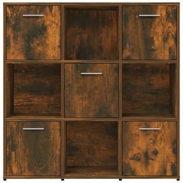 Bibliotecă, stejar fumuriu, 90x30x90 cm, lemn prelucrat - Img 5