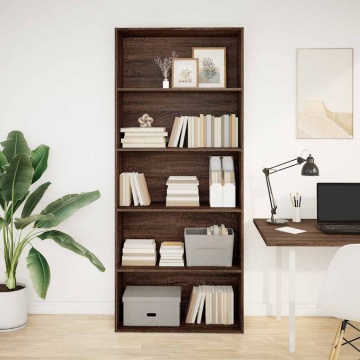 Bibliotecă, stejar maro, 80x30x189 cm, lemn prelucrat - Img 2