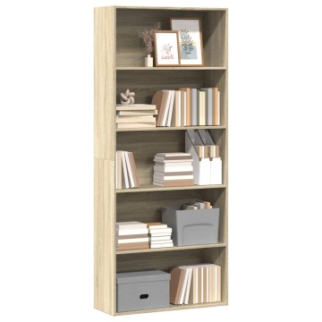Bibliotecă, stejar sonoma, 80x30x189 cm, lemn prelucrat - Img 3