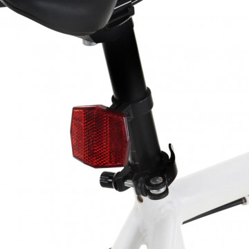 Bicicletă cu angrenaj fix, alb și negru, 700c, 59 cm - Img 5