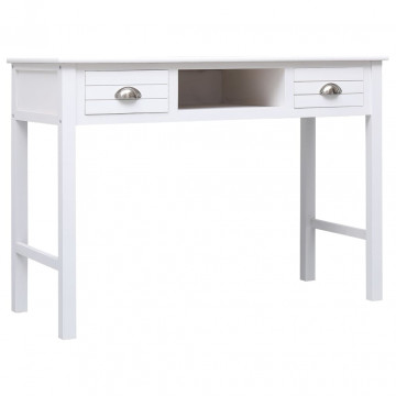 Birou, alb, 108x45x76 cm, lemn masiv de paulownia - Img 2