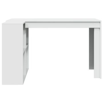 Birou, alb, 123,5x73,5x75 cm, lemn prelucrat - Img 4