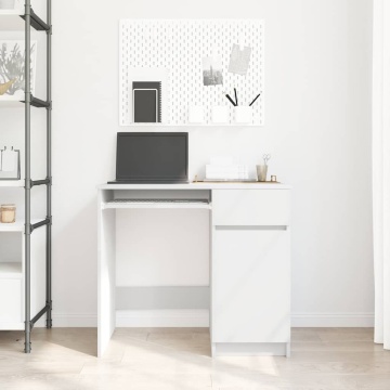 Birou alb 86x49x76 cm lemn prelucrat - Img 3