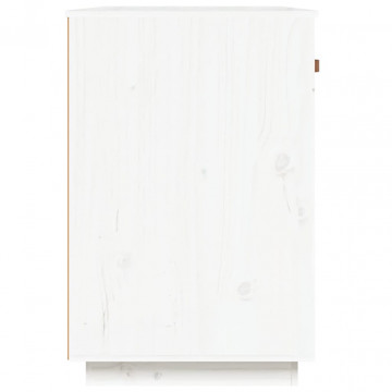 Birou, alb, 95x50x75 cm, lemn masiv de pin - Img 5