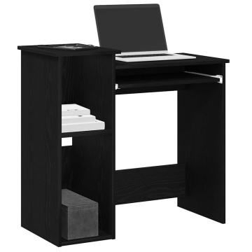 Birou cu rafturi, negru, 84x40x78 cm, PAL - Img 1