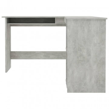 Birou de colț în formă de L, gri beton, 120 x 140 x 75 cm, PAL - Img 4