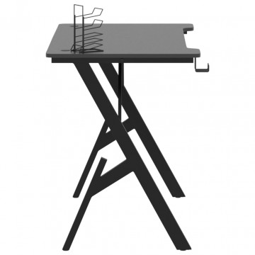 Birou de gaming cu picioare formă Y, negru, 110x60x75 cm - Img 4